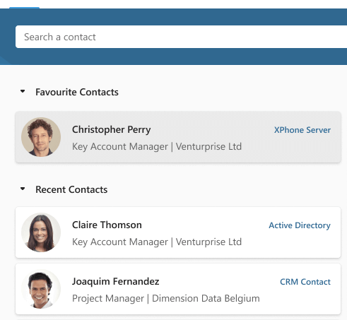 Contacts by XPhone — gestion des favoris dans Microsoft Teams